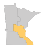 Minnesota map showing MN DNR Central Region
